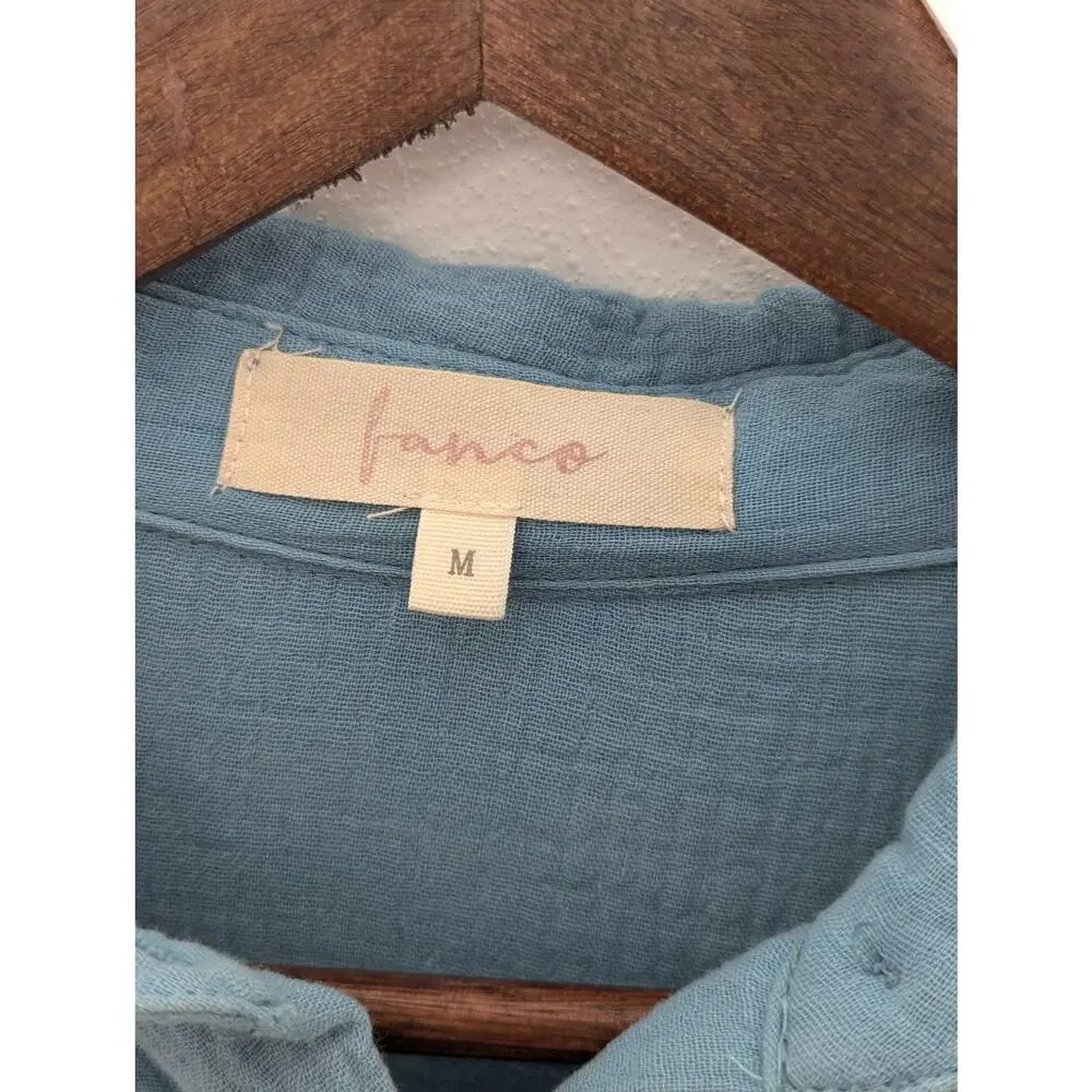 Franco Shirt Dress Blue Button Down Size M - Picture 3 of 6